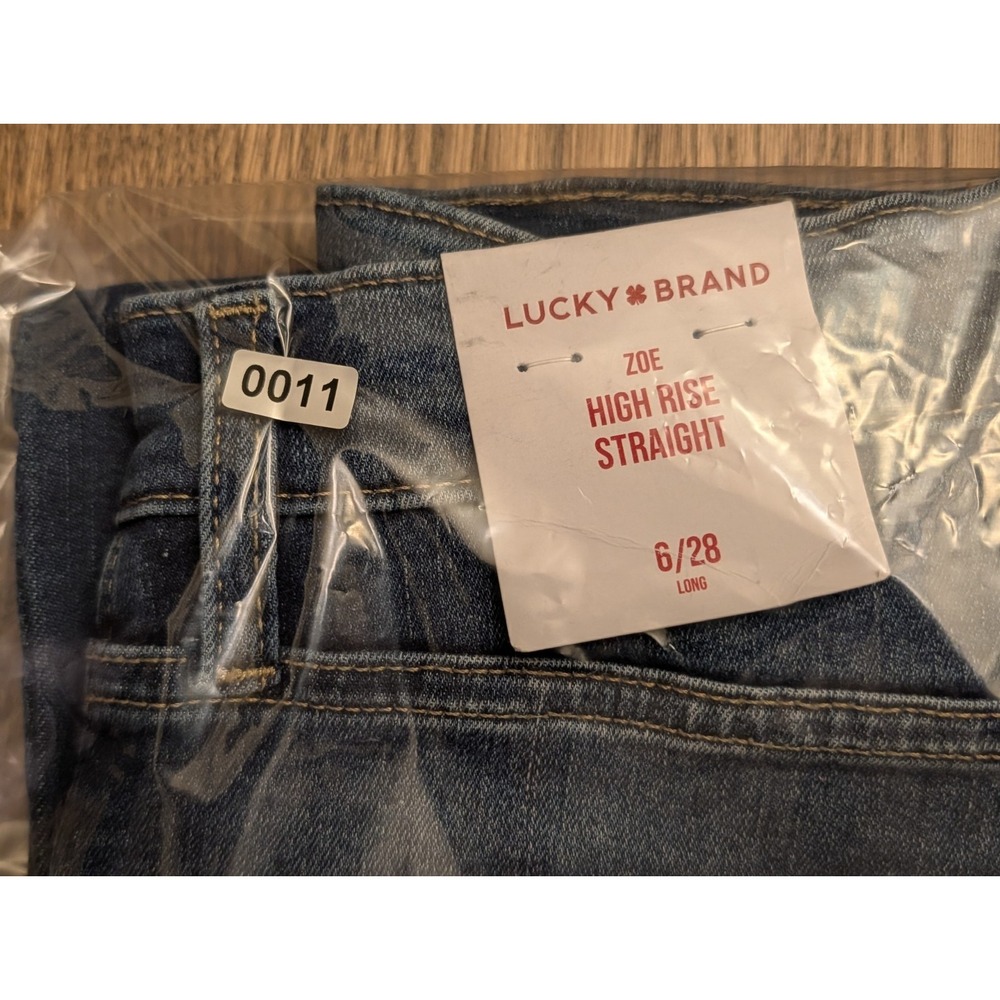 Lucky Brand Zoe High Rise Straight Dark Wash Raw Hem Women's Jeans 6/28 Long - Picture 16 of 16